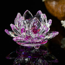 Load image into Gallery viewer, 80 mm Feng shui Quartz Crystal Lotus Flower