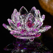 Load image into Gallery viewer, 80 mm Feng shui Quartz Crystal Lotus Flower